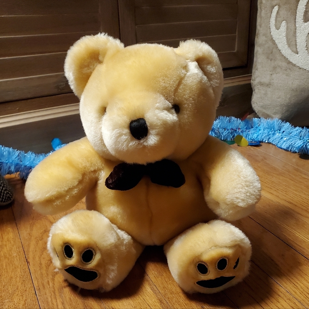 Adorable Tan Stuffed Bear with Bow